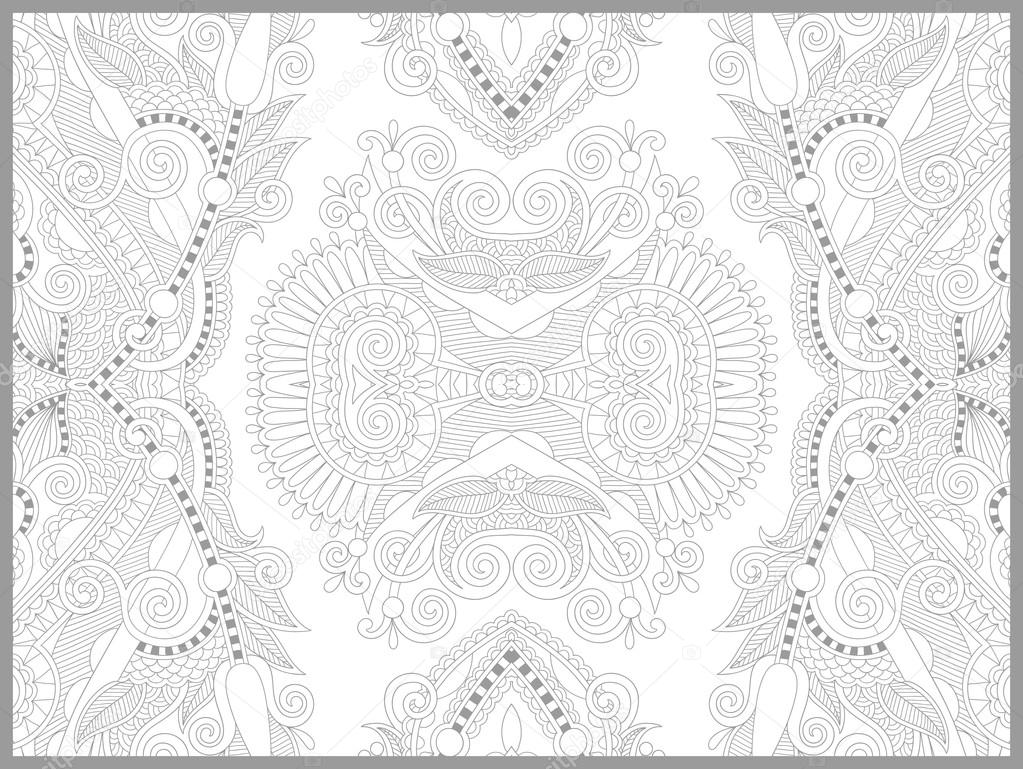 Libro da colorare unica pagina per adulti disegno paisley fiore — Vettoriale Stock