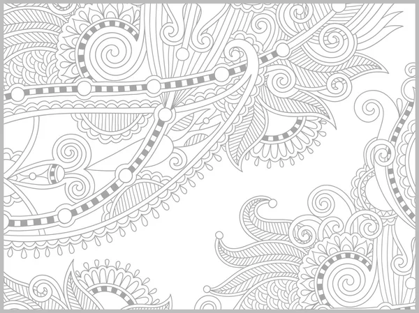 Unique coloring book page for adults - flower paisley design — Stock Vector