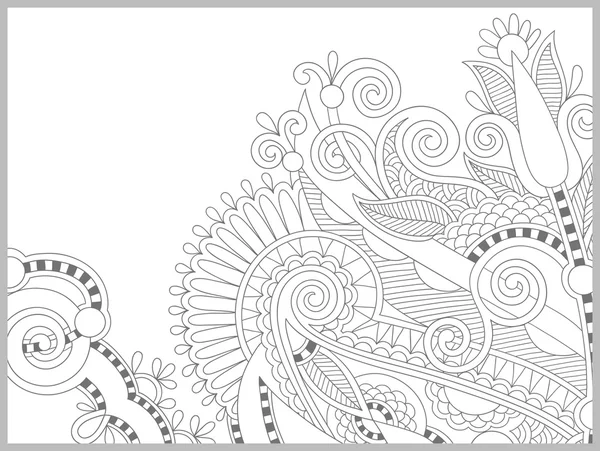 성인-꽃 페이 즐 리 디자인을 위한 독특한 색칠 공부 페이지 — 스톡 벡터