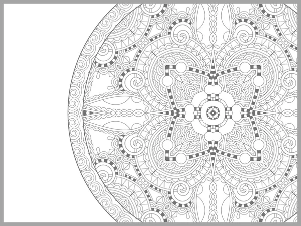 Unique coloring book page for adults - flower paisley design — Stock Vector