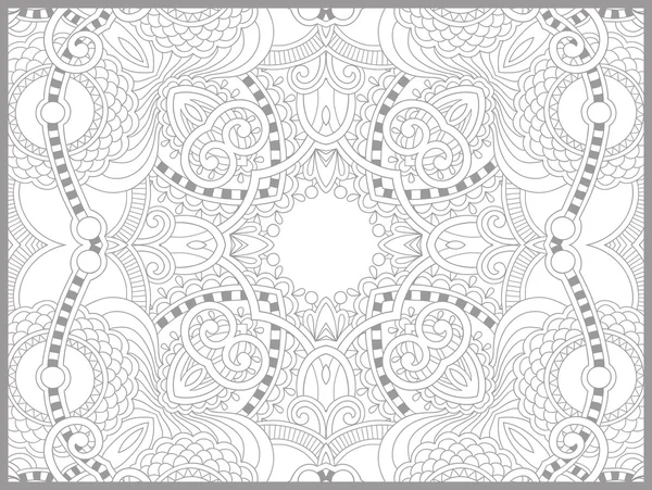 Unique coloring book page for adults - flower paisley design — Stock Vector