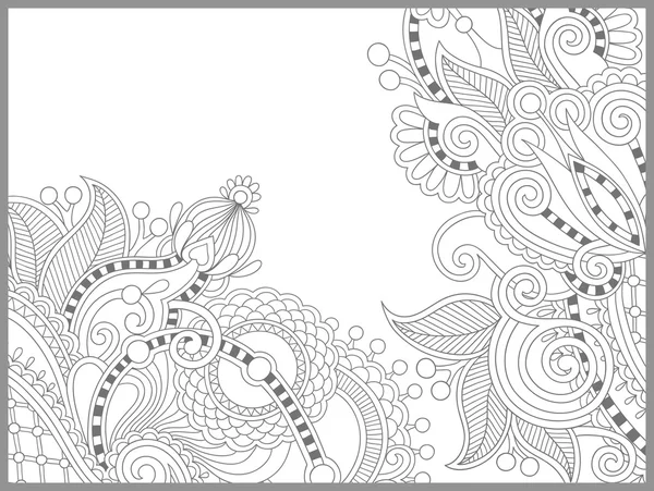 Unique coloring book page for adults - flower paisley design — Stock Vector