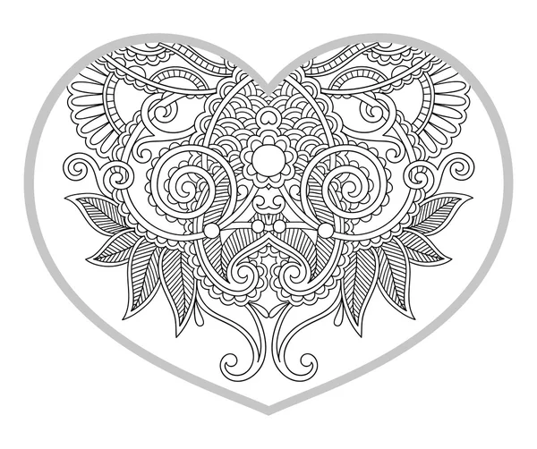 Patrón en forma de corazón para adultos y niños mayores para colorear libro — Vector de stock