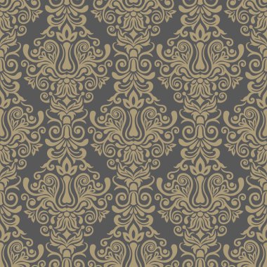 vektör. Dikişsiz damask deseni
