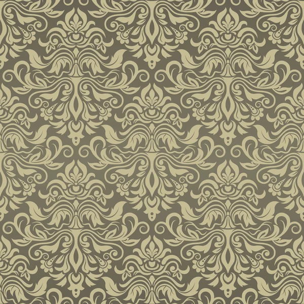 Damast vector patroon. Naadloze vintage wallpaper of achtergrond — Stockvector