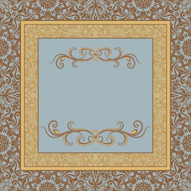 Vintage süs şablon desen ve dekoratif çerçeve