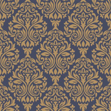 Arkaplan veya duvar kağıdı tasarımı için kusursuz damaske deseni