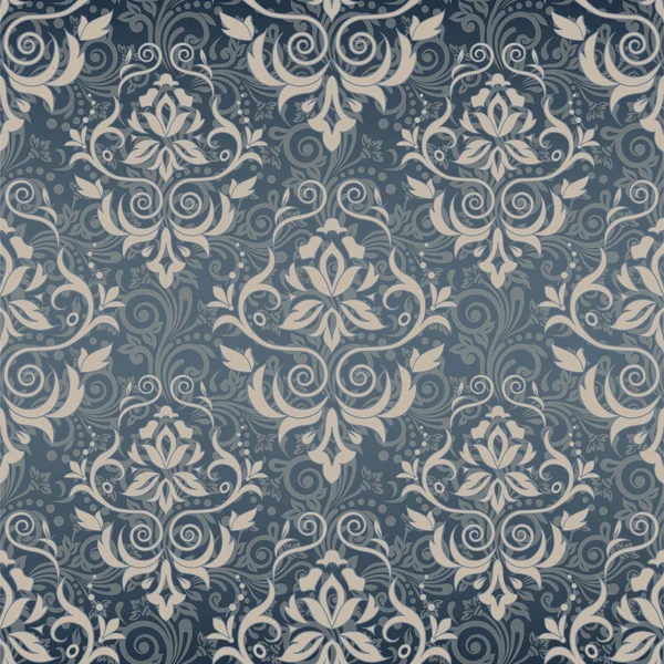 Patrón sin costura con adorno de damasco — Archivo Imágenes Vectoriales