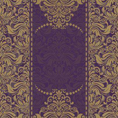 damasko sorunsuz arka plan ile zarif vintage kartı