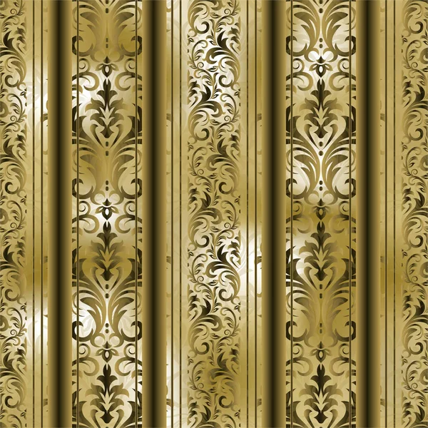 Vintage Seamless Pattern Seamless Damask Pattern Background Wallpaper Design Gold — Stock Photo, Image