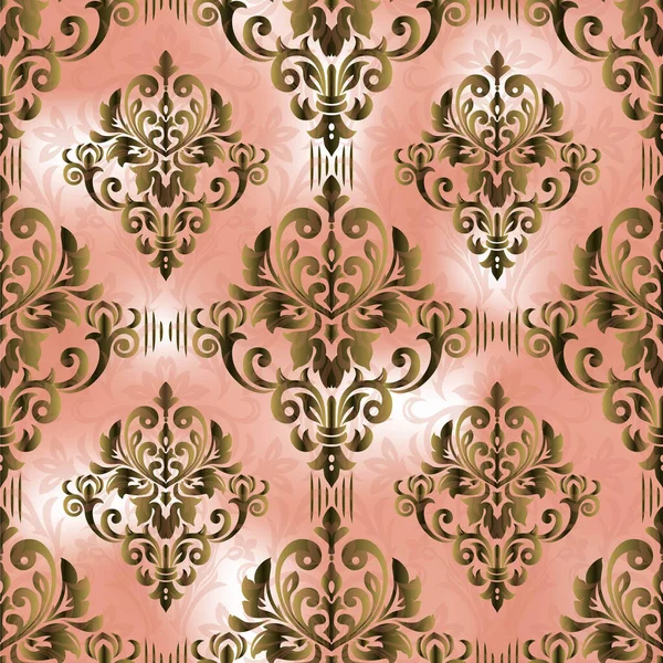 Vintage seamless pattern. Seamless damask pattern for background or wallpaper design. Pink color.