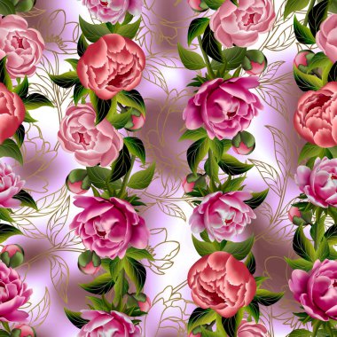 Çiçek deseni. Damask duvar kağıdı. Kusursuz Vintage Deseni.