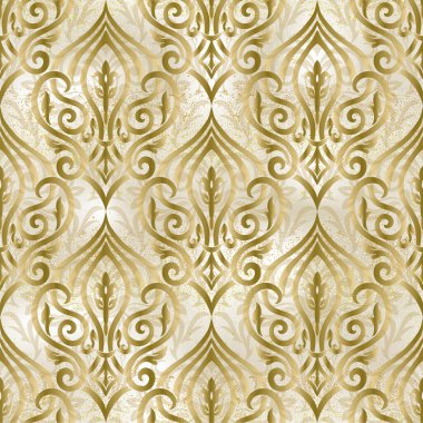Damask duvar kağıdı. Arkaplan veya duvar kağıdı tasarımı için kusursuz damaske deseni