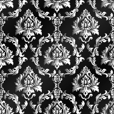 Arka plan ya da duvar kağıdı tasarımı için kusursuz damaske deseni. Damask duvar kağıdı.