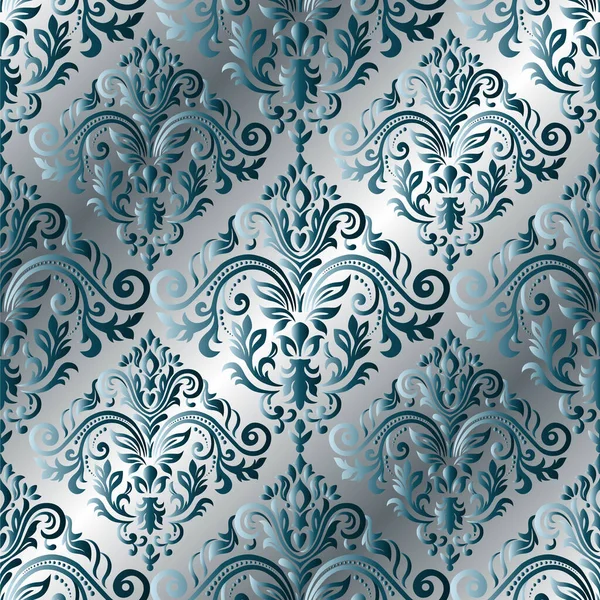 Sfondo Senza Cuciture Colore Blu Nello Stile Del Barocco Damasco — Foto Stock