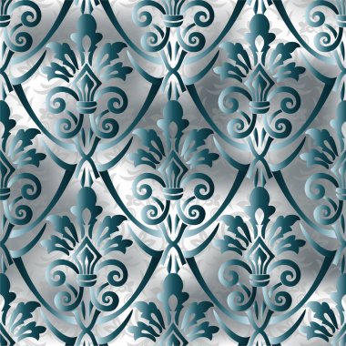 Arka plan ya da duvar kağıdı tasarımı için kusursuz damaske deseni. Damask duvar kağıdı. Kusursuz oryantal desen
