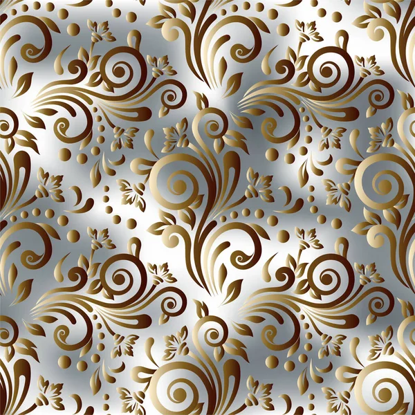 Tapeta Damaszek Płynny Wzór Damaski Projektowania Tła Lub Tapety Złoty — Zdjęcie stockowe