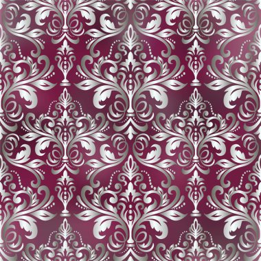 Klasik çiçek desensiz desen elementi. Damask duvar kağıdı. mor renk