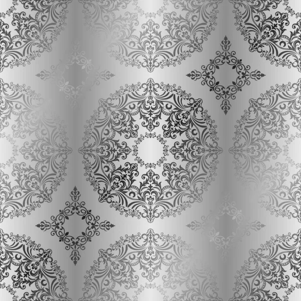 Kusursuz oryantal desen. Mandala. Klasik dekoratif unsur. gümüş rengi