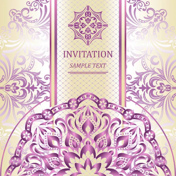 Cartões Convite Elegantes Ilustração Vetorial Islã Turco Indiano Árabe — Vetor de Stock