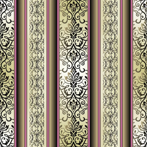 Damasttapete vorhanden. Vintage Pattern. Vektor nahtlose Borte im viktorianischen Stil. — Stockvektor