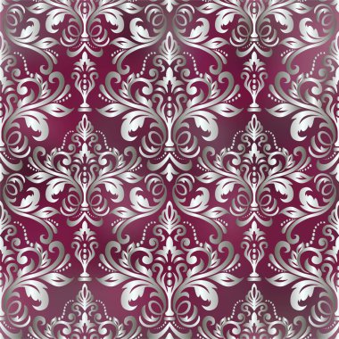 Klasik çiçek desensiz desen elementi. Damask duvar kağıdı. mor renk