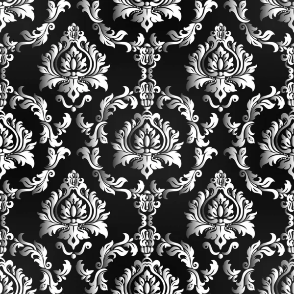 Fond vintage avec motif damassé dans un style rétro. Motif floral design sans couture. Illustration vectorielle — Image vectorielle