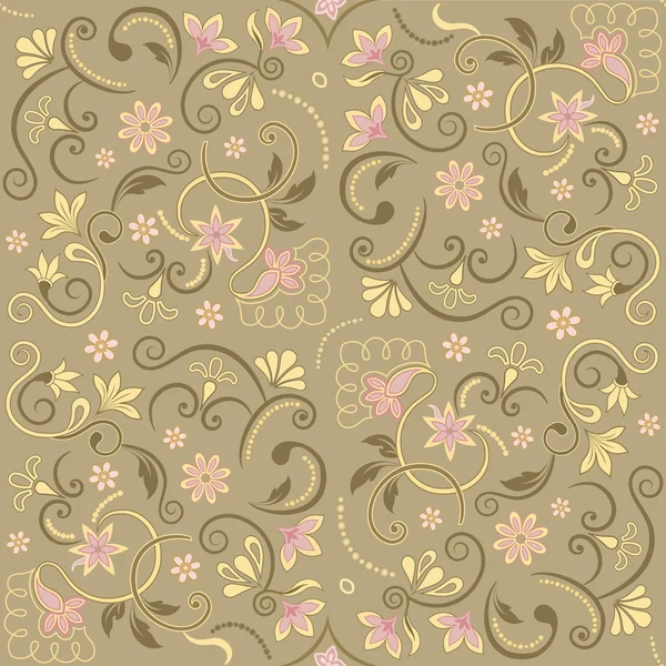 Floral retro seamless pattern — Stock Vector