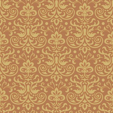 vektör. Dikişsiz damask deseni