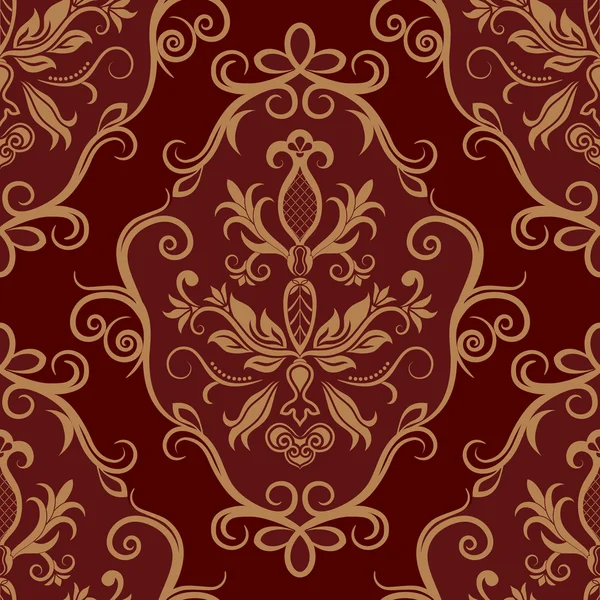 Naadloze floral damast achtergrond vector — Stockvector