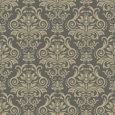 vektör. Dikişsiz damask deseni
