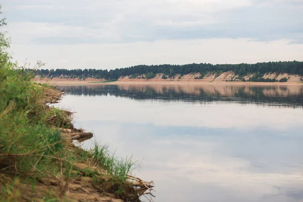 Hermoso río Dvina del Norte en Arkhangelsk Oblast, Rusia —  Fotos de Stock
