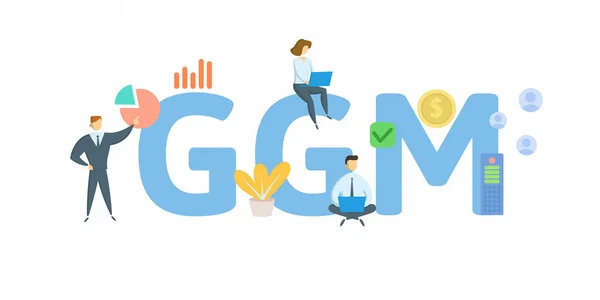 GGM, Gordon Growth Model Концепція з ключовим словом - люди і іконки. Плоский вектор. Ізольовані на білому. — стоковий вектор