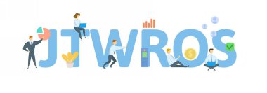 JTWROS, Hayatta kalma hakkı olan müşterek kiracılar. Anahtar kelime, insanlar ve ikonlar ile kavram. Düz vektör çizimi. Beyazda izole edilmiş.