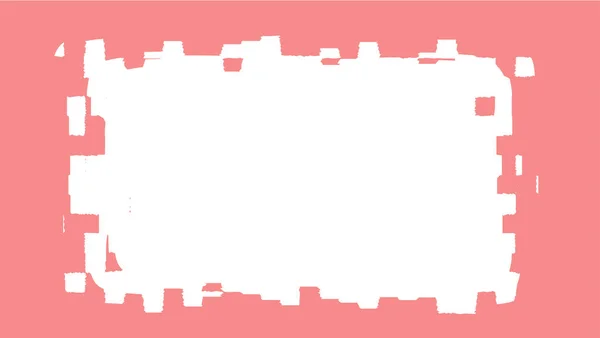 Marco de falla de grunge. Ilustración vectorial rosa y blanca. — Archivo Imágenes Vectoriales
