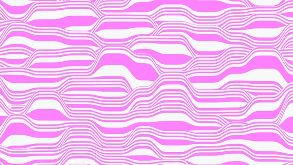 Fond vectoriel abstrait en couleurs rose et blanc. Ondes sur une surface rayée. — Image vectorielle