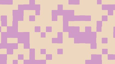 Mor ve bej renkli soyut kare pikseller. Vektör illüstrasyonu.