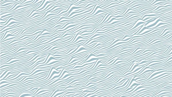 Surface rayée ondulée. Lignes grises et blanches avec effet ondulations. Fond vectoriel. — Image vectorielle