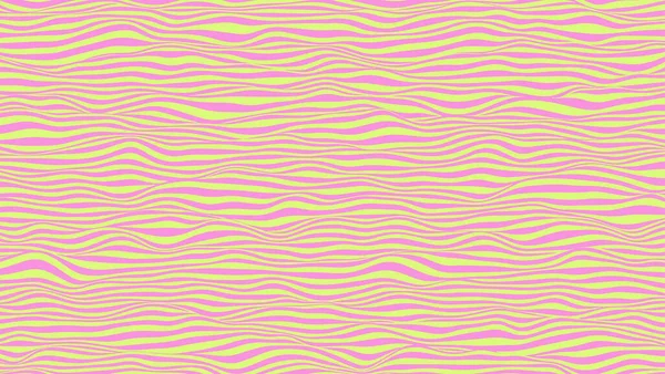 Pembe ve sarı renklerde soyut bir arkaplan. Çizgili yüzeydeki dalgalar, vektör çizimi.