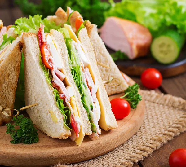 Tasty club sandwiches — Stock Photo, Image