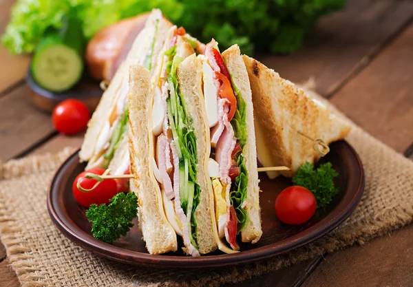 Tasty club sandwiches — Stock Photo, Image