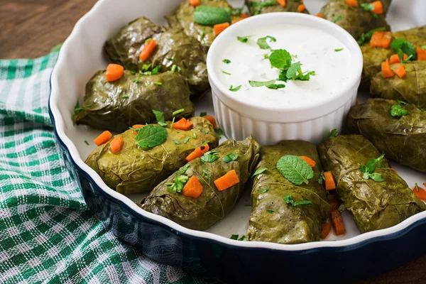 Dolma stuffed with rice and meat — Stock Photo, Image