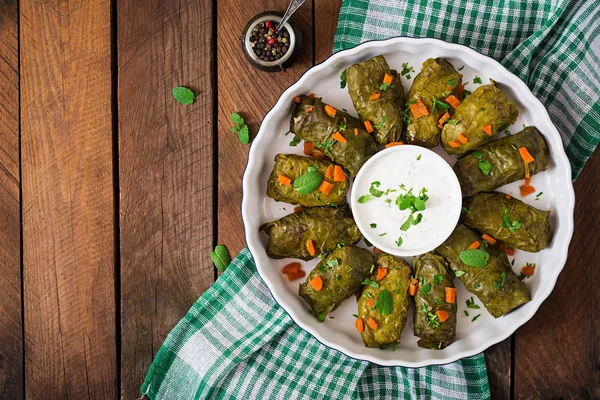 Dolma stuffed with rice and meat — Stock Photo, Image