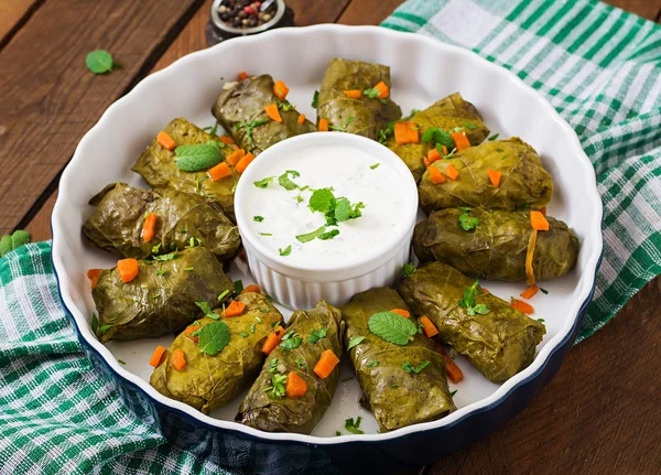 Dolma stuffed with rice and meat — Stock Photo, Image