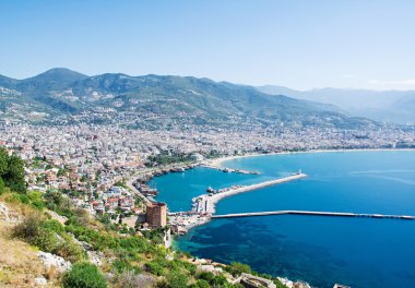 Alanya Limanı görünümünü.