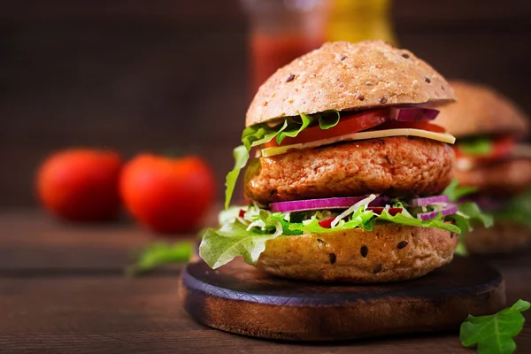 Velké sendviče - hamburgery — Stock fotografie
