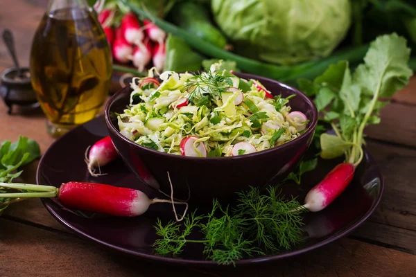 Vitamin salad of young vegetables — Stock Photo, Image