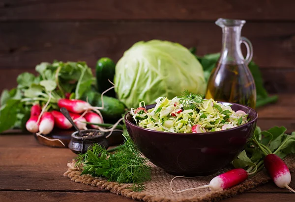Vitamin salad of young vegetables — Stock Photo, Image