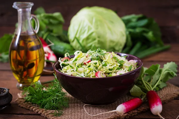 Vitamin salad of young vegetables — Stock Photo, Image