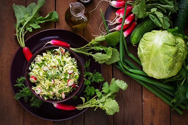 Vitamin salad of young vegetables — Stock Photo, Image